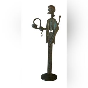 Mid Century Bronze Brutalist Snake Charmer Sculpture style Frederic Weinberg 8”